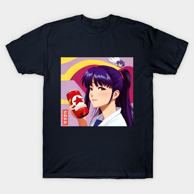 Misato Katsuragi from Evangelion in japanese beer Advertise T-Shirt by LazyBones